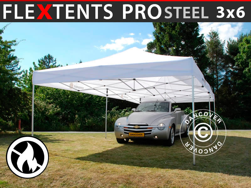 Namiot Ekspresowy FleXtents PRO Steel 3x6m Biały, Ogniotrwale