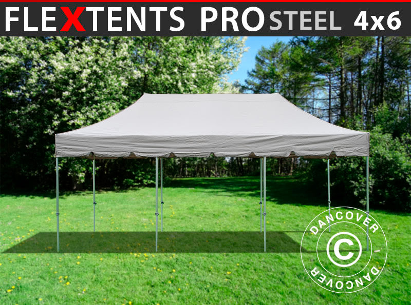 Namiot Ekspresowy FleXtents PRO Steel "Peaked" 4x6m Latte