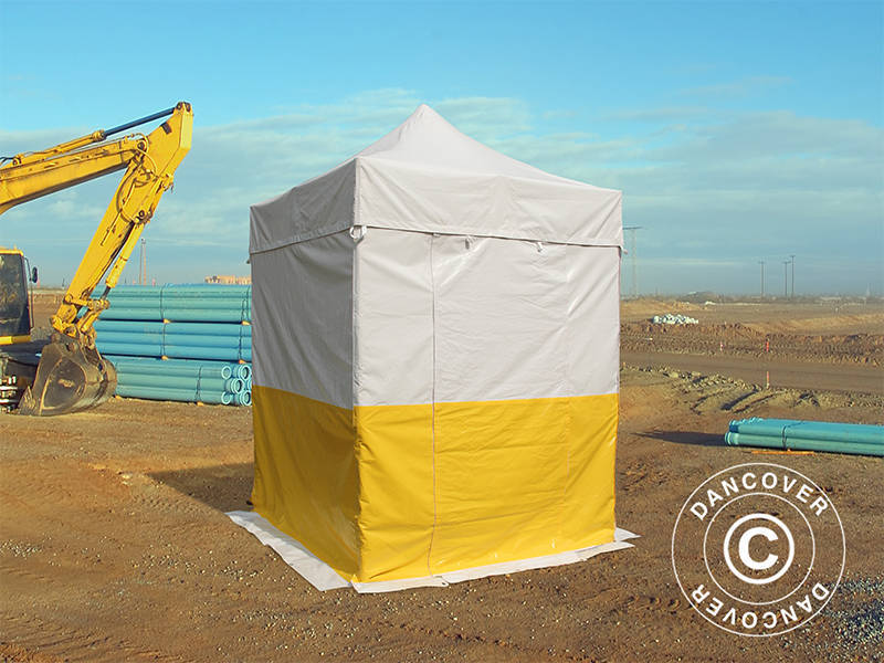 Namiot ekspresowy FleXtents® PRO 2x2m, PCV, namiot roboczy, trudnopalny, 4 ściany boczne