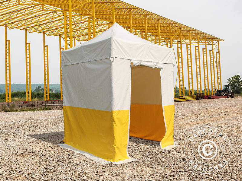 Namiot ekspresowy FleXtents® PRO 2x2m, PCV, namiot roboczy, trudnopalny, 4 ściany boczne