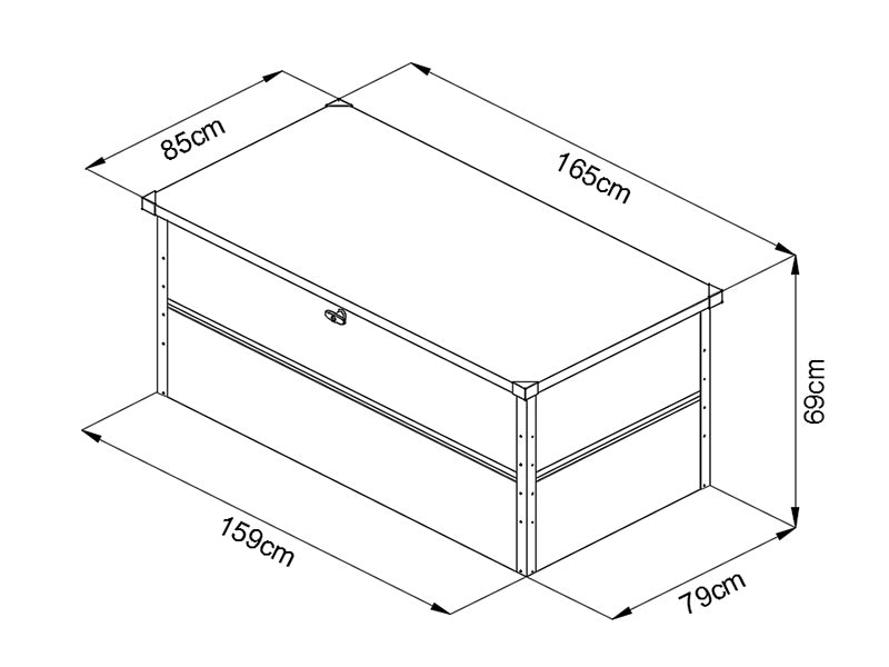 Metal Garden Box M 692L 0,85x1,65x0,69m Anthracite