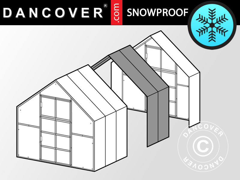 Przedłużenie do szklarni z poliwęglanu, TITAN Classic 480, 4,7m², 2,35x2m, srebrna