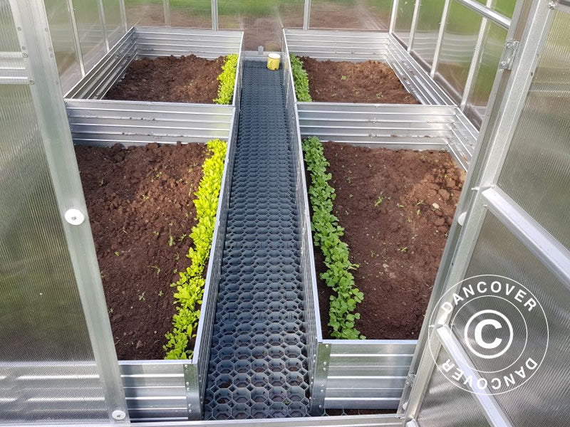 Podwyższona grządka, 0,75x1,5x0,3m, srebrna