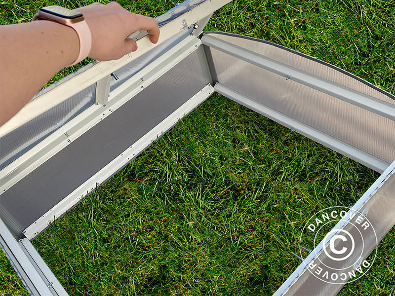 Mini szklarnia inspekt 0,93m², 0,93x1x0,38m, srebrna