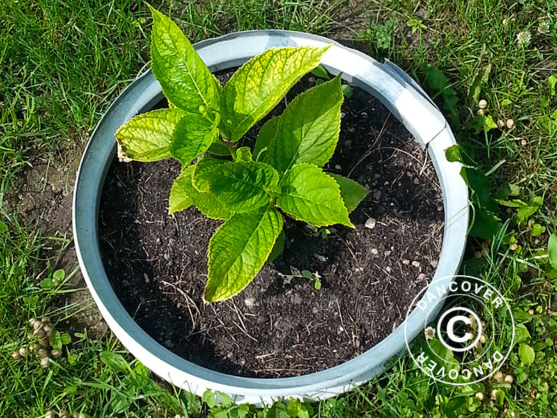 Podwyższona grządka ogrodowa okrągła, Ø0,5x0,1m, Srebrna