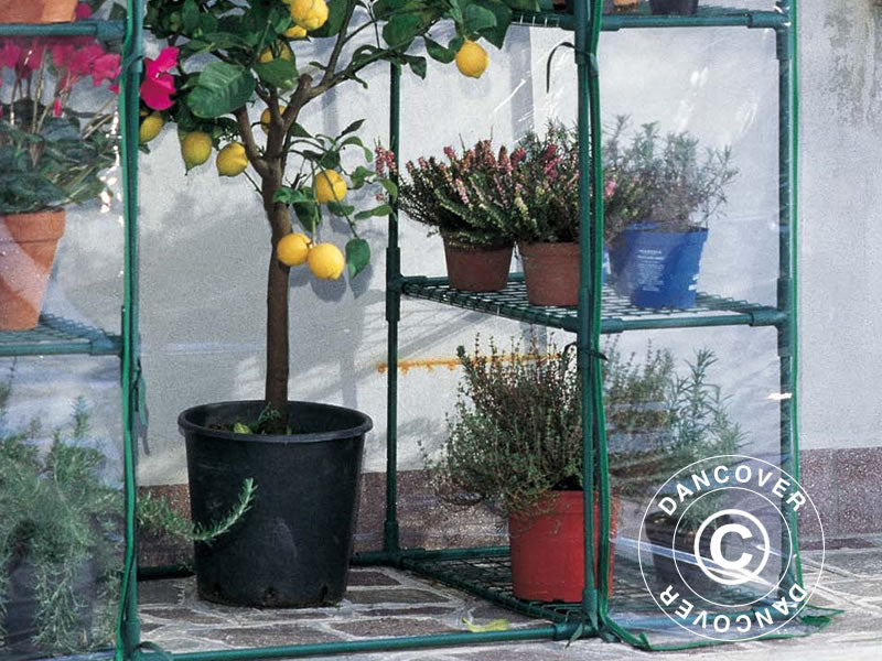 Tunel foliowy z 8 półkami, 0,73x1,4x2m, 1m², Zielony/Przezroczysty