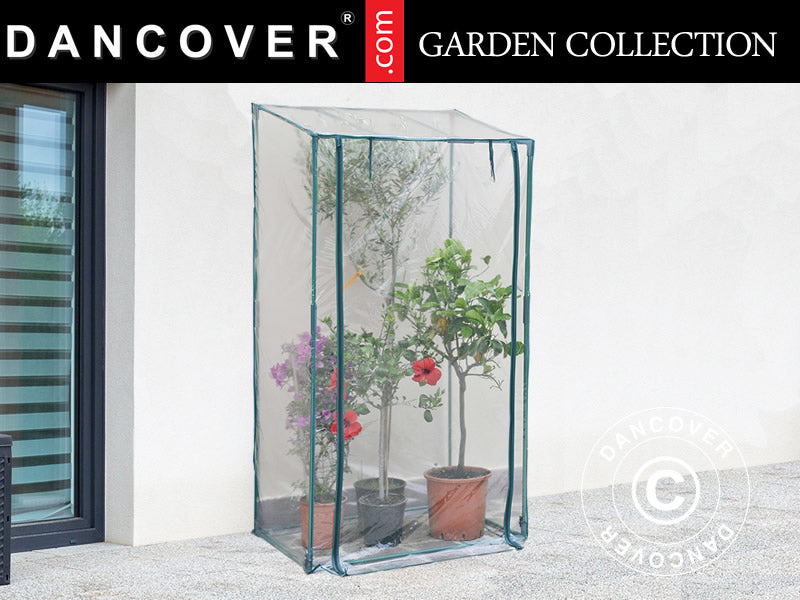 Szklarnia przyścienna, 0,7x1x1,7/1,9m, 0,7m², Zielony/Przezroczysty