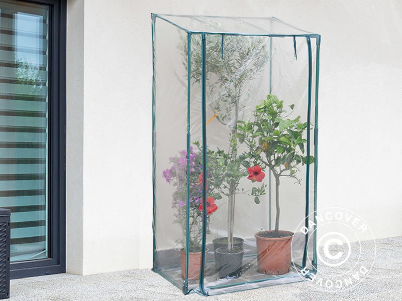Szklarnia przyścienna, 0,7x1x1,7/1,9m, 0,7m², Zielony/Przezroczysty