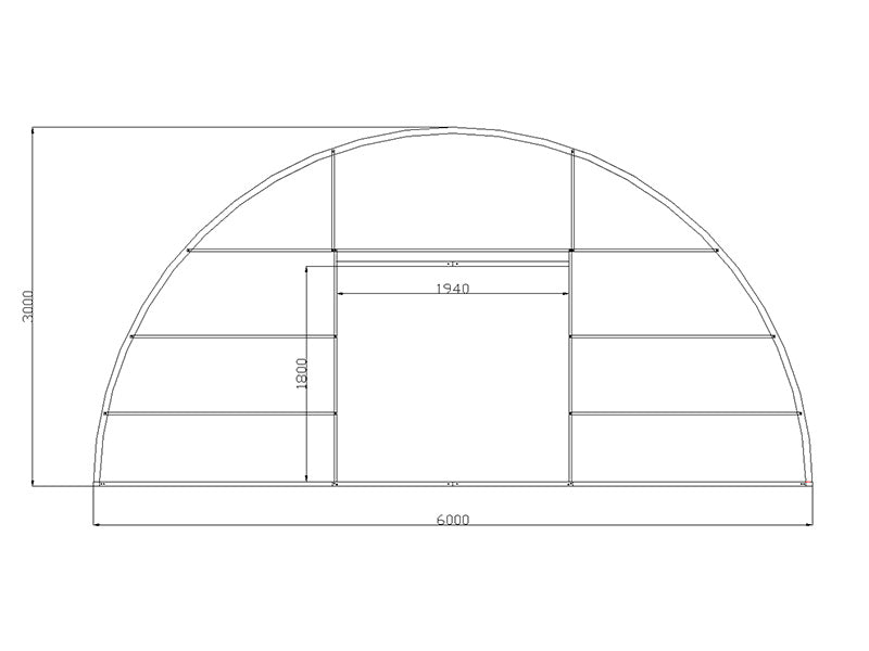 Szklarnia z poliwęglanu, Strong NOVA 72m², 6x12m, Srebrna