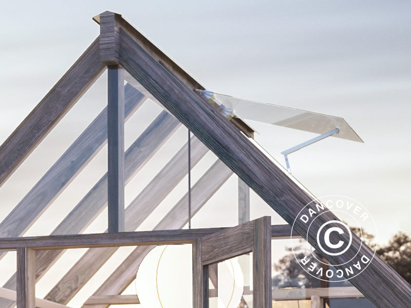 Drewniana szklarnia/pawilon ogrodowy, 2,4x2,44x2,83m, 5,4m², szara