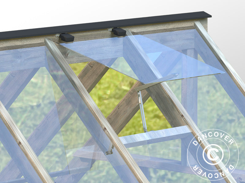 Drewniana szklarnia/pawilon ogrodowy, 3x4,83x2,88m, 13,8m², Szara