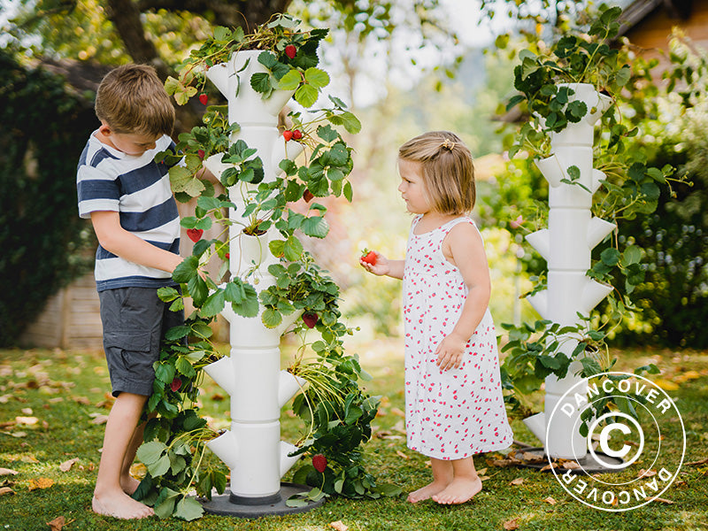 Wieża do sadzenia roślin, SISSI STRAWBERRY, pionowa, Biała