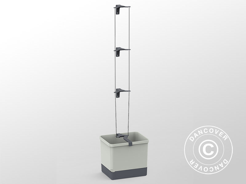 Donica ,CURT CUCUMBER, z tyczką i zbiornikiem na wodę, Jasnoszara