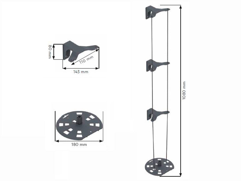 Podpora, CUCUMBER BUDDY, Antracyt/Czarny