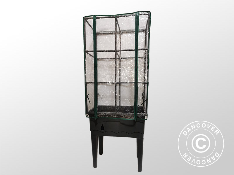 Skrzynka na rośliny, podwyższona grządka z kratką, 0,6x0,4x1,5m, Szara