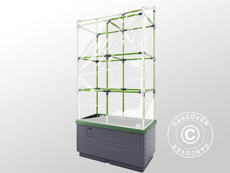 Skrzynka na rośliny CityJungle z osłoną na lato, samonawadniająca, 62x33x128cm, Antracyt