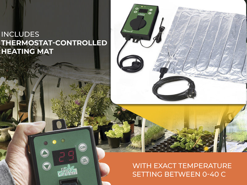 Mnożarka do mini szklarni JUMBO XXL z matą grzewczą, 60x130x50cm, Przezroczysta