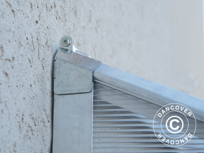 Szklarnia przyścienna z poliwęglanu, 3,05m², Palram/Canopia, 1,25x2,44x2,25m, Srebrny