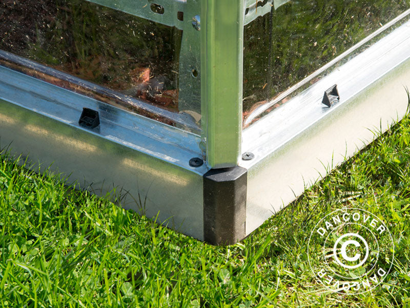 Szklarnia przyścienna z poliwęglanu, 3,05m², Palram/Canopia, 1,25x2,44x2,25m, Srebrny