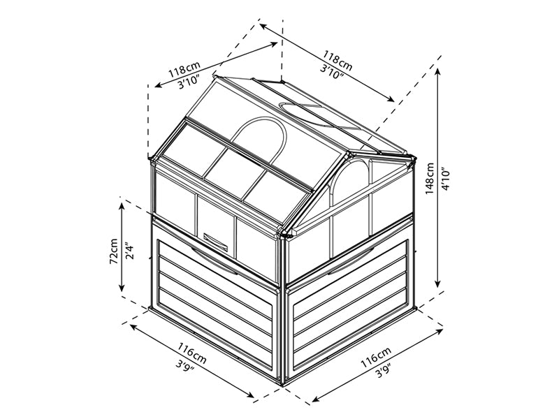 Mini szklarnia PLANT INN, Palram/Canopia, 1,18x1,18x1,48m, Przezroczysta