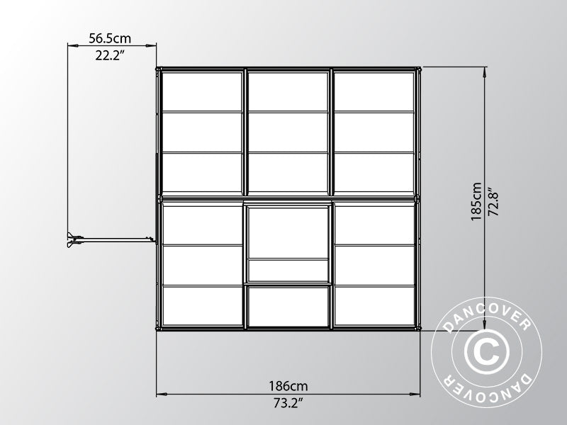 Szklarnia z poliwęglanu 3,4m², Palram/Canopia, 1,85x1,86x2,08m, zielona