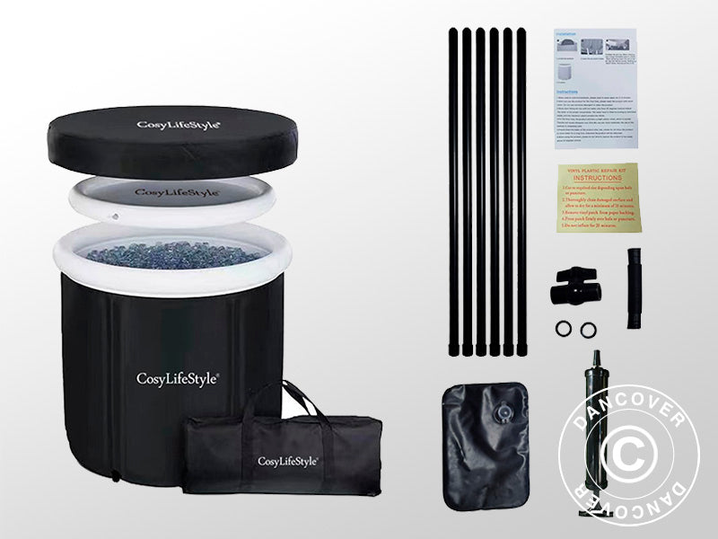 Wanna do kąpieli lodowej, Ø80x75cm, 300L, Czarno/Biała