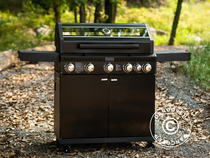 Gas BBQ Grill 53x146x112cm Black (FR)