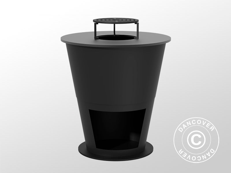 Misa paleniskowa z miejscem na drewno, Ø74,5x80cm, Czarny