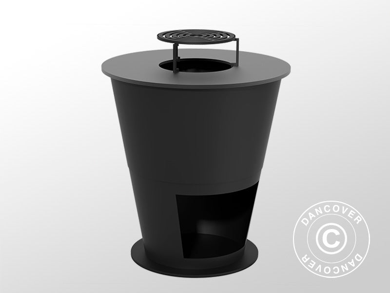 Misa paleniskowa z miejscem na drewno, Ø74,5x80cm, Czarny