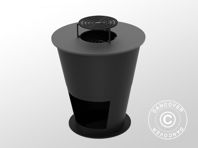 Misa paleniskowa z miejscem na drewno, Ø74,5x80cm, Czarny