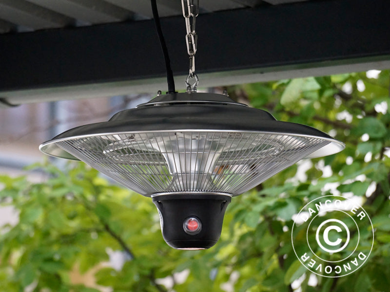 Wiszący promiennik tarasowy PALAU z promiennikiem podczerwieni, 500/1000/1500W, aluminium