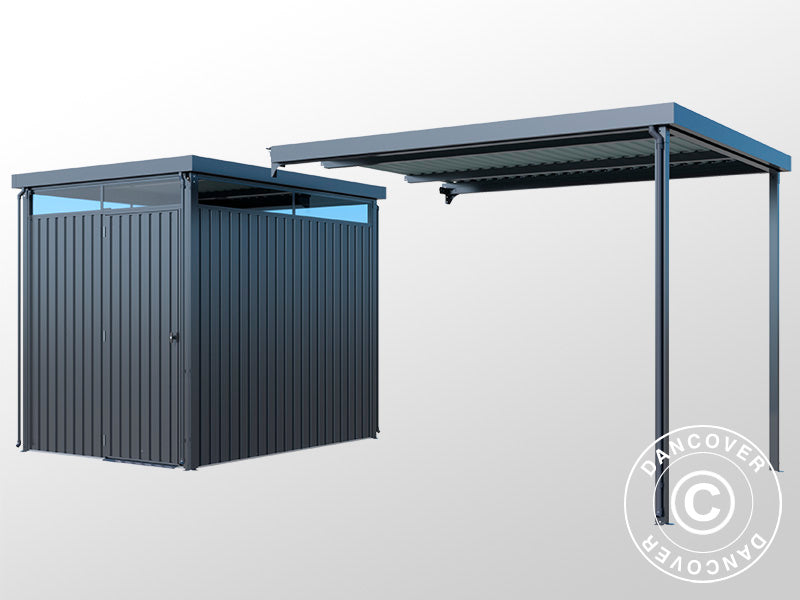 Rozszerzenie do szopy ogrodowej ze świetlikiem, 2,86x2,45x2,26m, 7m², Antracyt