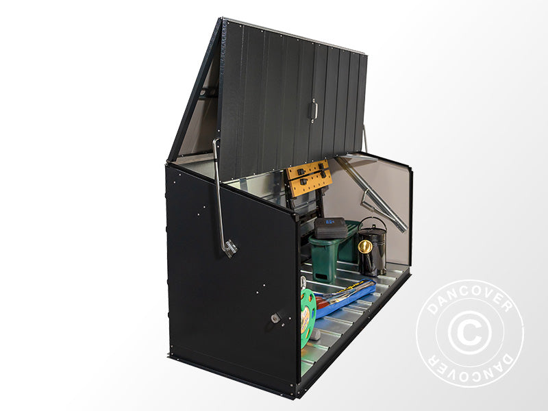 Skrzynia ogrodowa, Storeguard, Trimetals, 1,96x0,89x1,13m, 1,74m², Antracyt