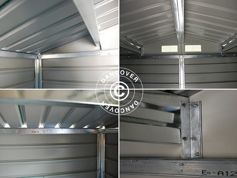 Szopa ogrodowa 2,77x2,55x1,98m ProShed®, Aluminium Szary