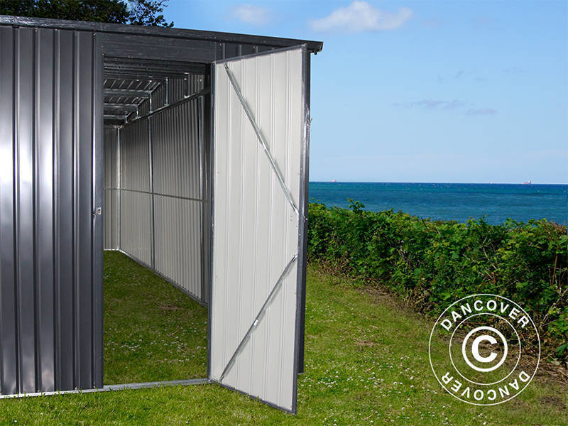 Garaż metalowy podwójny 6,37x5,13x2,41m, 31,74m², ProShed®, Antracyt