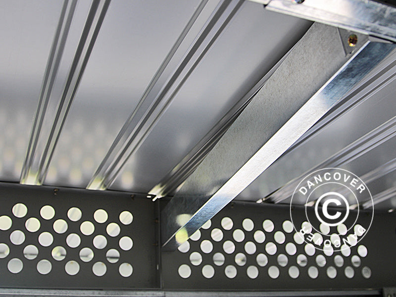 Szopa ogrodowa z okapem, 2,57x2,69x1,87m, 6,91m², ProShed®, Antracyt