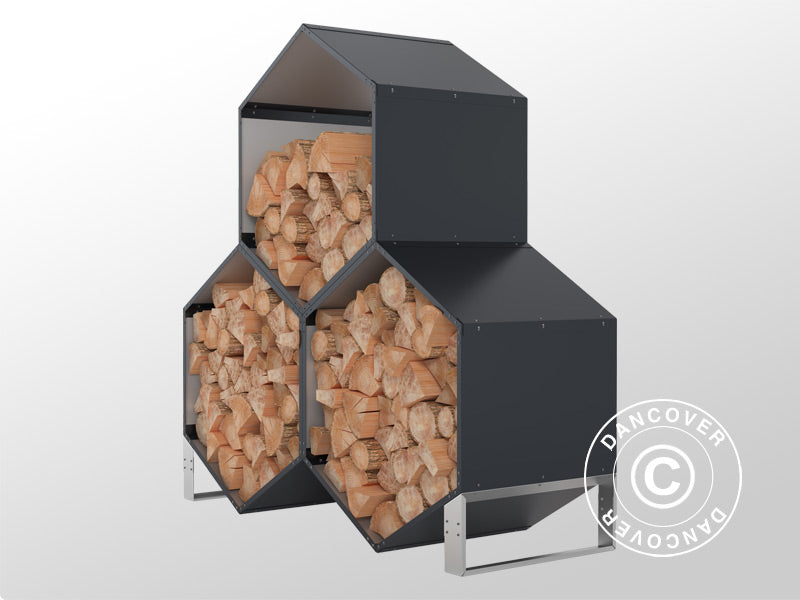 Drewutnia, podwyższona grządka ze stelażem, 1,60x0,60x1,62m, ProShed®, Antracyt