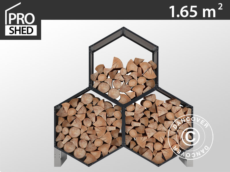 Drewutnia, podwyższona grządka ze stelażem, 1,60x0,60x1,62m, ProShed®, Antracyt