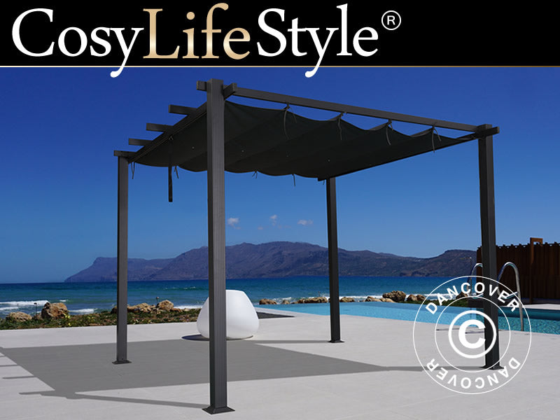 Pawilon Pergola Santa Cruz, 3x4m, Ciemny szary