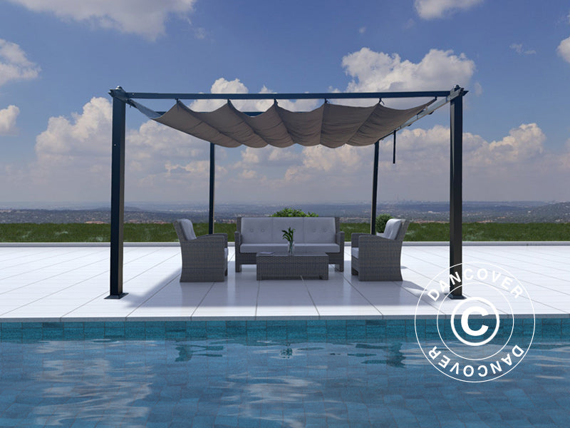 Pawilon Pergola Santa Cruz, 3x3m, Ciemny szary