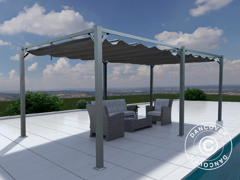 Pawilon Pergola Santa Cruz, 4x8m, Ciemny szary