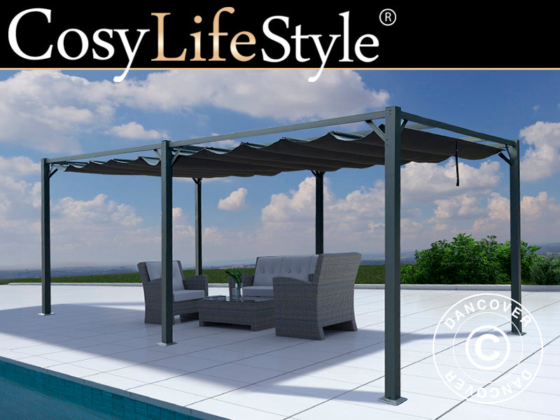 Pawilon Pergola Santa Cruz, 4x8m, Ciemny szary