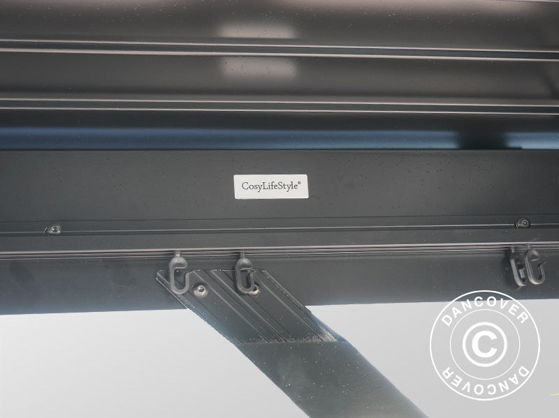 Pawilon Santa Ana z zasłonami i moskitierą, 3x4m, Czarny