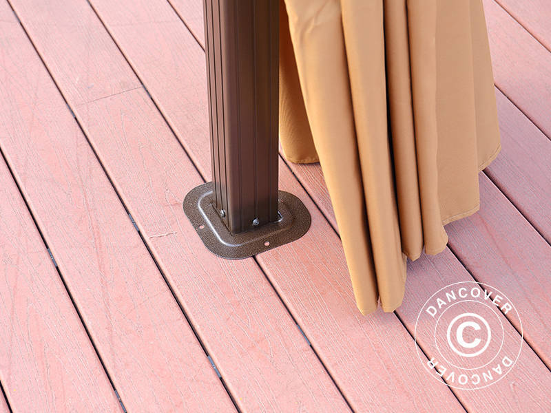 Pawilon San Jose z zasłonami i moskitierą, 3x4m, Brąz