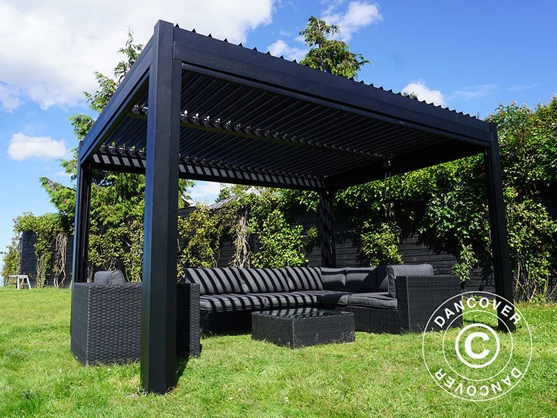 Bioklimatyczna pawilon Pergola San Pablo Alu+, 3x4m, czarny