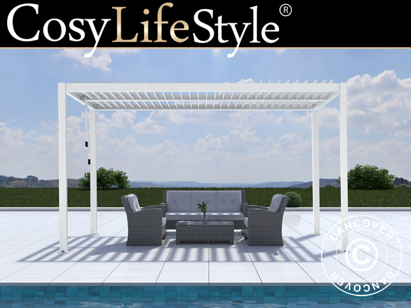 Bioklimatyczna pawilon Pergola San Pablo Alu+, 3x4m, Biały