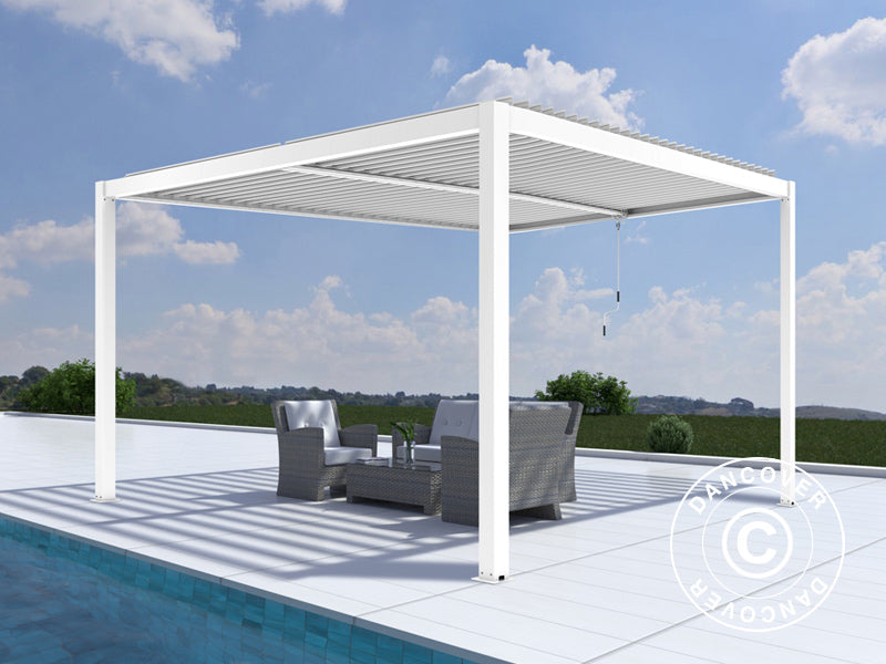 Bioklimatyczna pawilon Pergola San Pablo Alu+, 4x4m, Biały