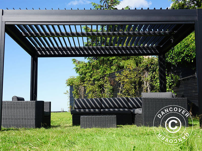 Bioklimatyczna pawilon Pergola San Pablo Alu+, 3x3m, czarny