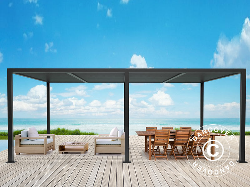 Bioklimatyczna pawilon Pergola San Pablo Alu+, 3x5,8m, Czarny