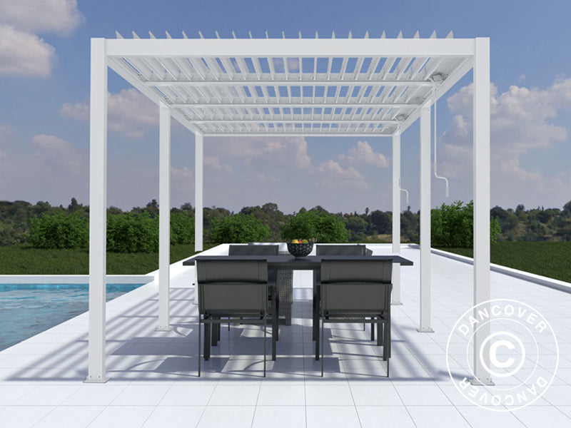 Bioklimatyczna pawilon Pergola San Pablo Alu+, 3x5,8m, Biały